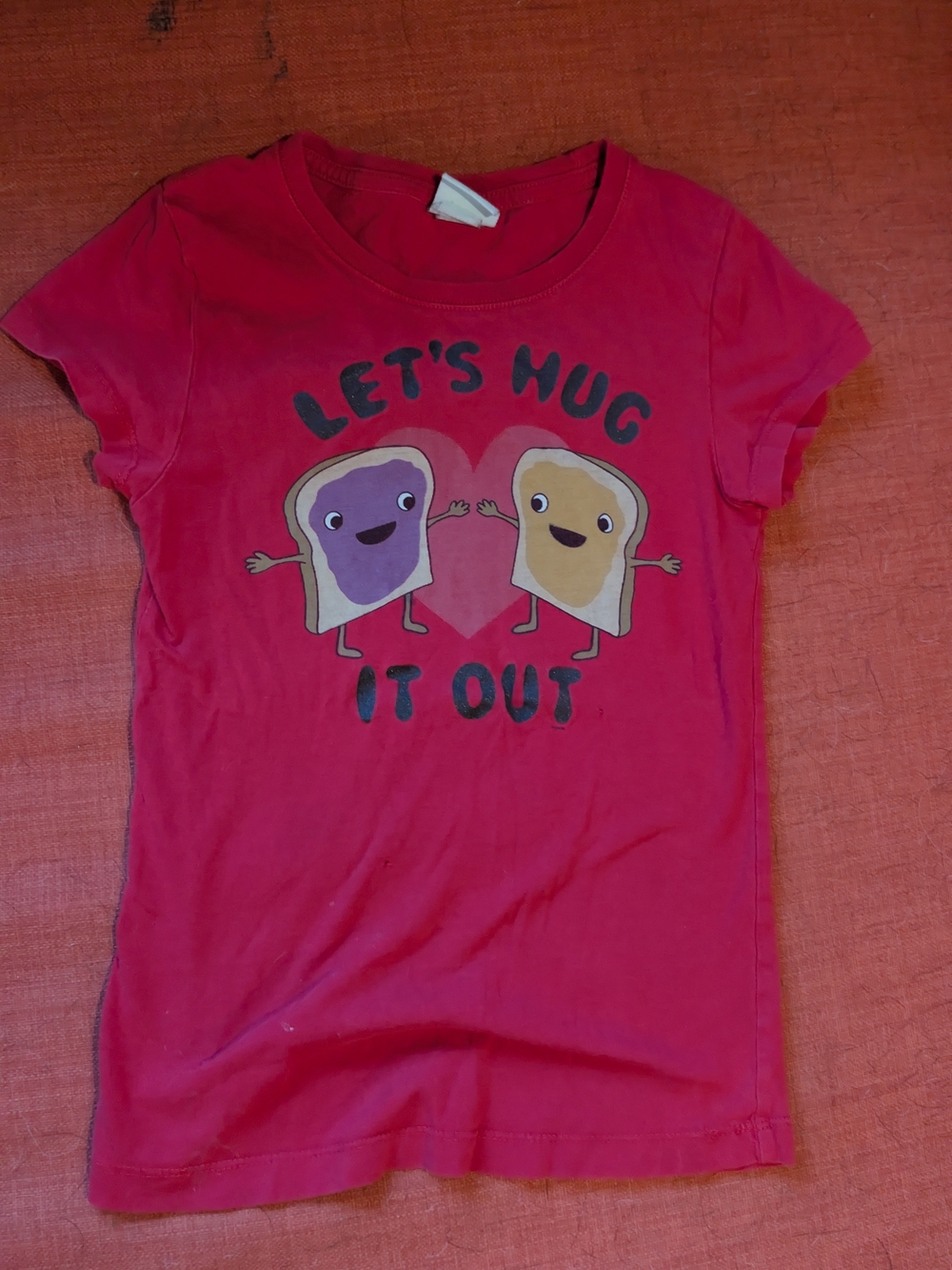 Hybrid & company Red 'Let's Hug It Out' Graphic Tee with Toast Characters